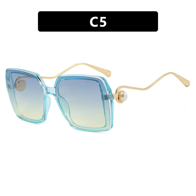 Damen modische quadratische Brille mit elegantem Metallrahmen und einzigartigen Akzenten Karnz