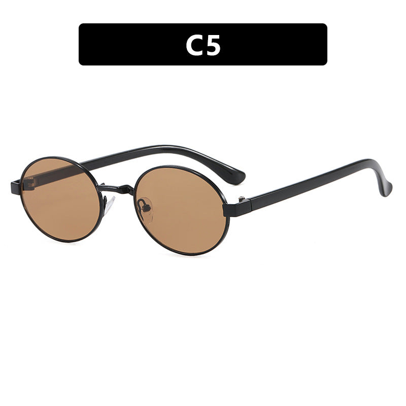 Damen runde Brille mit elegantem Metallrahmen und verstellbaren Nasenpads Karnz
