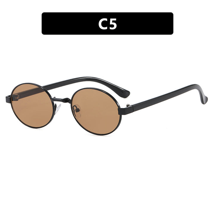 Damen runde Brille mit elegantem Metallrahmen und verstellbaren Nasenpads Karnz