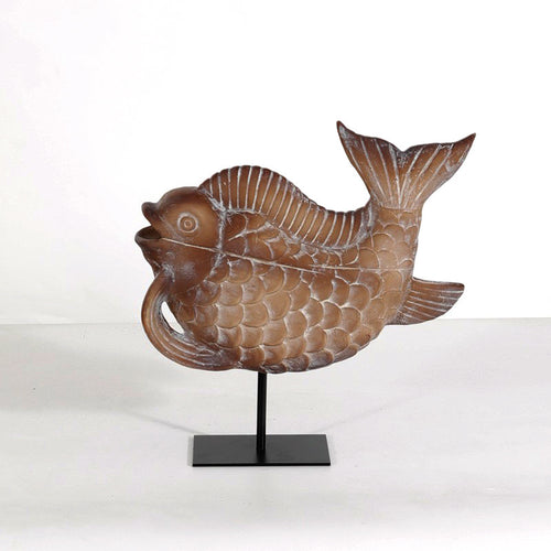 Verspielt Fisch Dekorative Skulptur