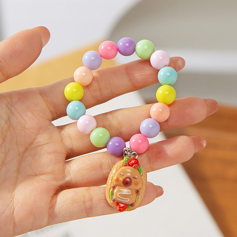 Buntes Kinderarmband mit Bearbeitetem Anhänger Karnz