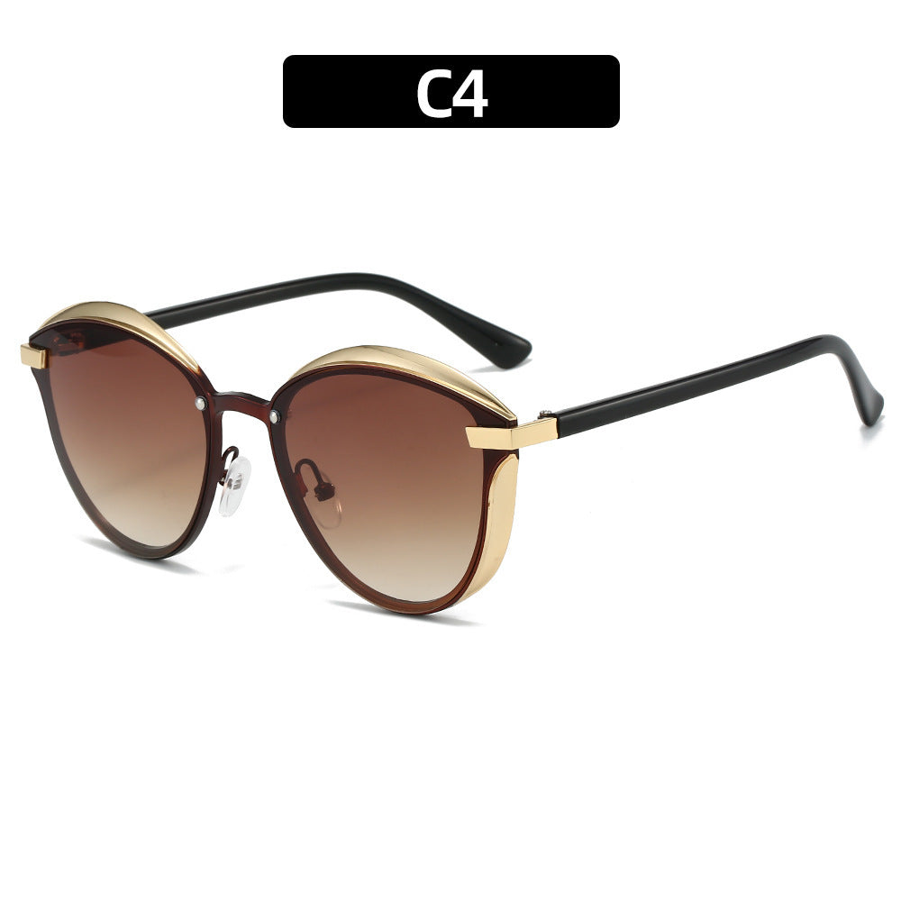 Damen Sonnenbrille mit luxuriösem Metallrahmen und harmonischer Kontur Karnz