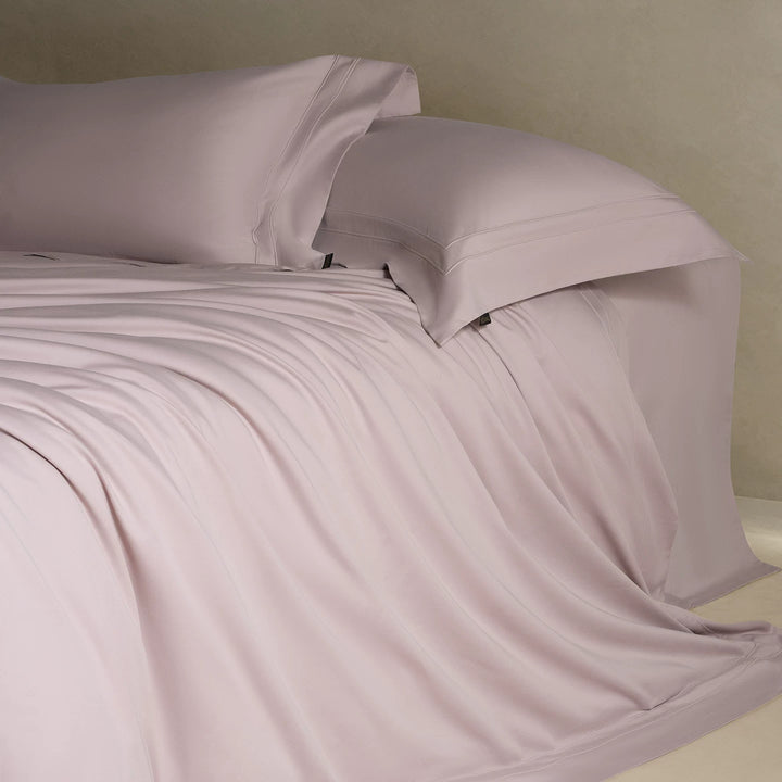 Bürstenmikrofaser-Satin-Bettbezug-Set mit Doppelstichsaum