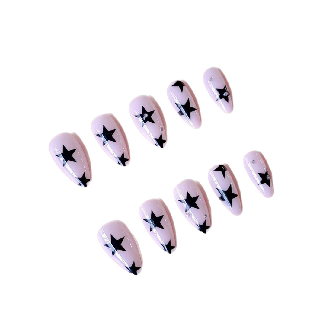 Stern-beschmückte Stiletto-Nagelkunst-Erweiterungen Karnz