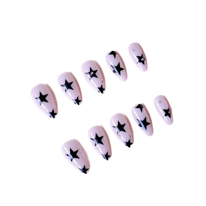 Stern-beschmückte Stiletto-Nagelkunst-Erweiterungen Karnz