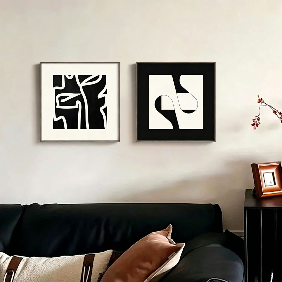Gerahmte abstrakte Linienkunst-Leinwand