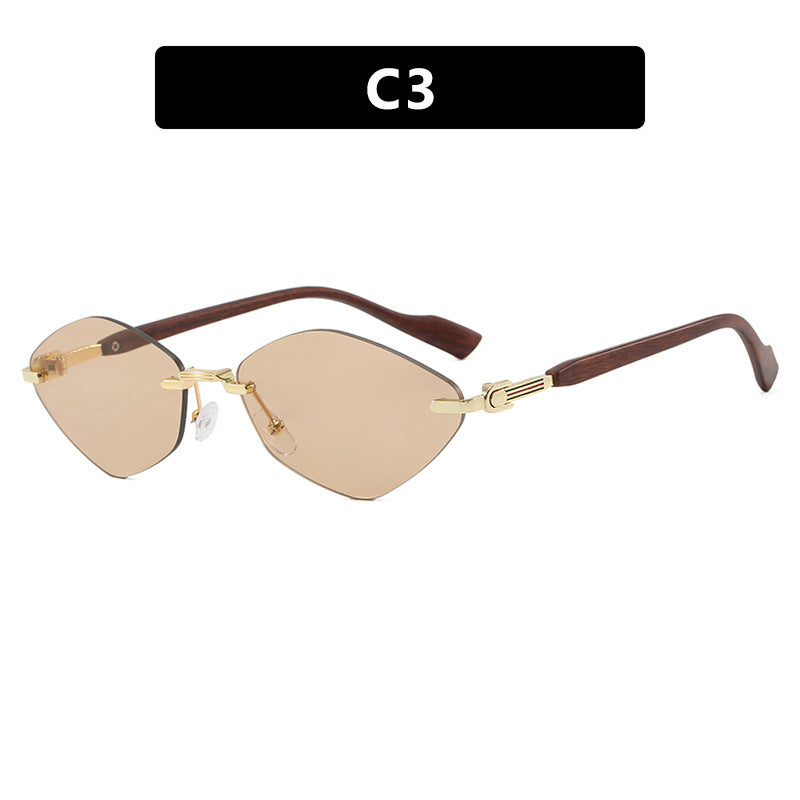 Damen geometrische Sonnenbrille mit luxuriösen Holzarmen und polarisierten Gläsern Karnz