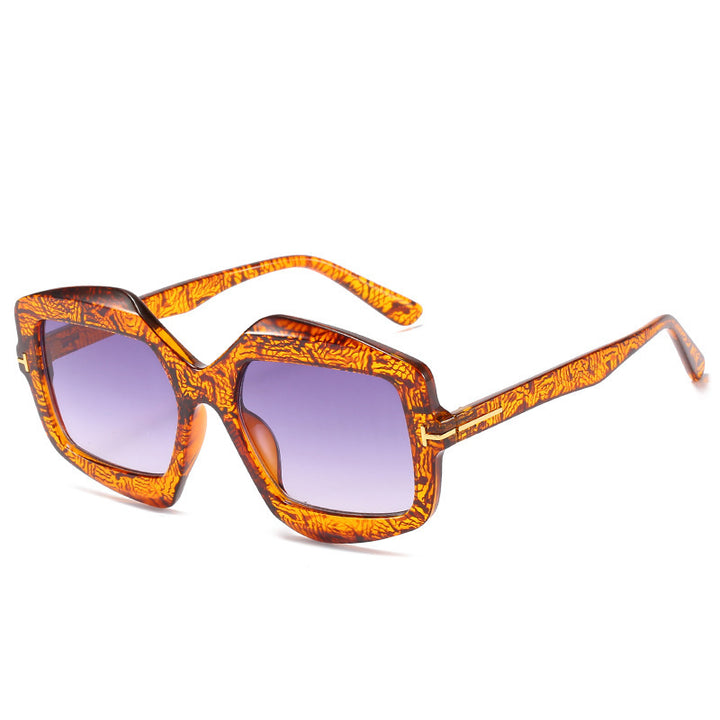 Bold gemusterte hexagonale Sonnenbrille Karnz