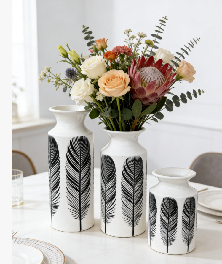 Dekorative Feder Druck Vase Karnz