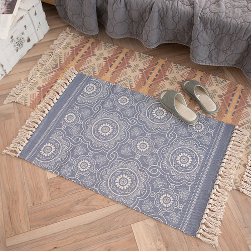 Dekorativer Läufer für Esstisch und Konsole im Boho‑Mandala‑Design mit Fransen Karnz
