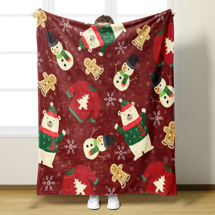Weihnachtlich gestaltete Decke