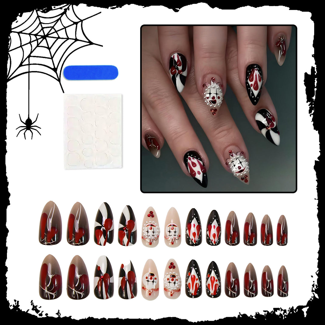 Halloween Kunstnagelset mit blutigen Motiv-Designs und kreativen Grafiken Karnz