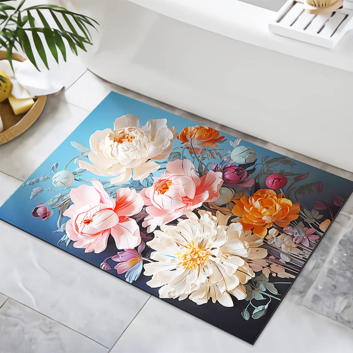 Strukturiertes florales Design Badmatte Karnz
