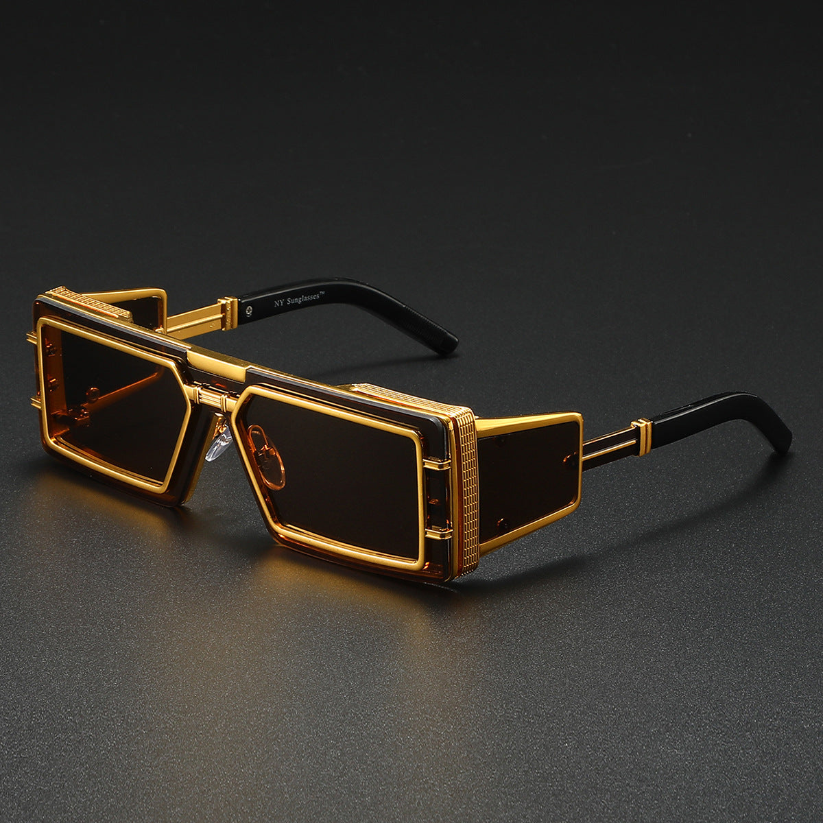 Damen Modische Designer-Sonnenbrille mit großzügigem Rahmen und stilvollem Akzent Karnz