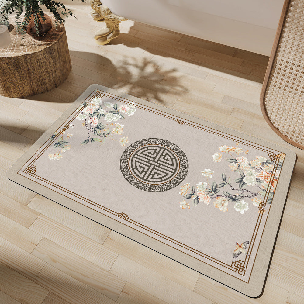 Künstlerische florale Badematte Karnz