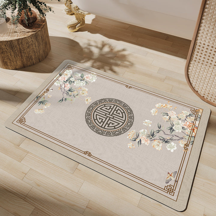 Künstlerische florale Badematte Karnz