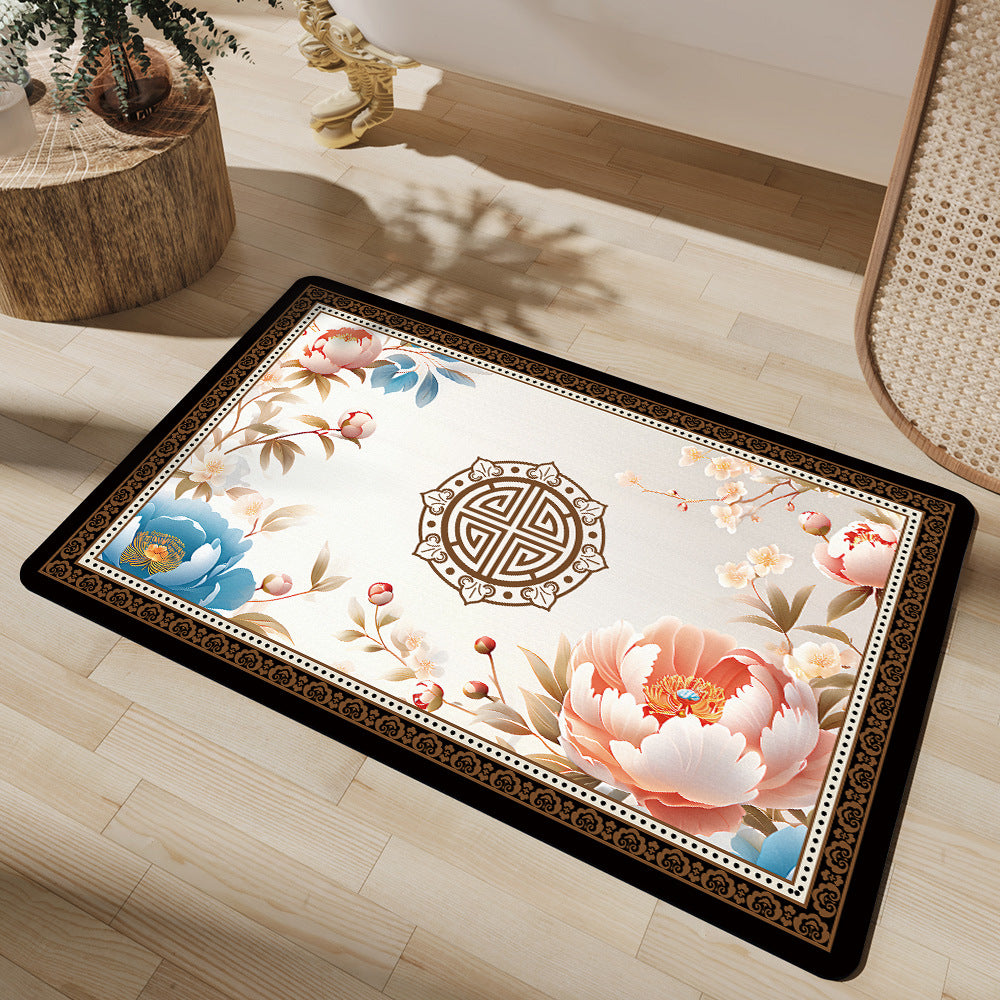 Künstlerische florale Badematte Karnz
