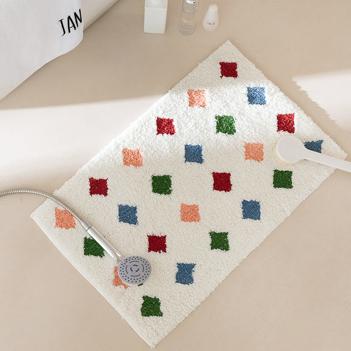 Modernes Streifen-Badvorleger mit reliefiertem Hochflor und rutschfester Latexbasis Karnz