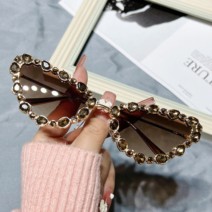 Herzförmige mit Strass verzierten Sonnenbrille Karnz