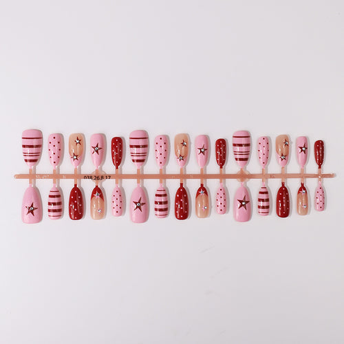 Dekorativer Stern Design Press-On Nagelset Karnz