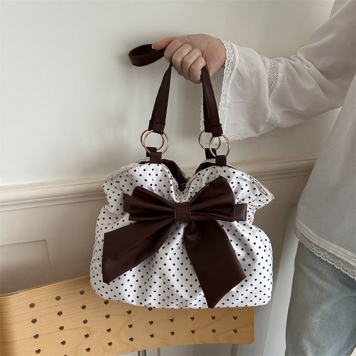 WoCharming Polka Dot Schleifen Tote Tasche Karnz