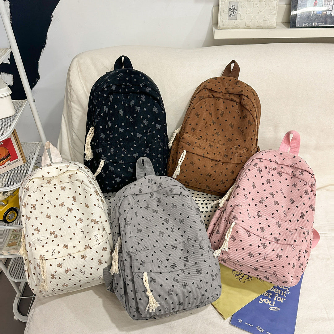 Rucksack Aus Hochwertigem Cord mit Verspielten Applikationen Karnz