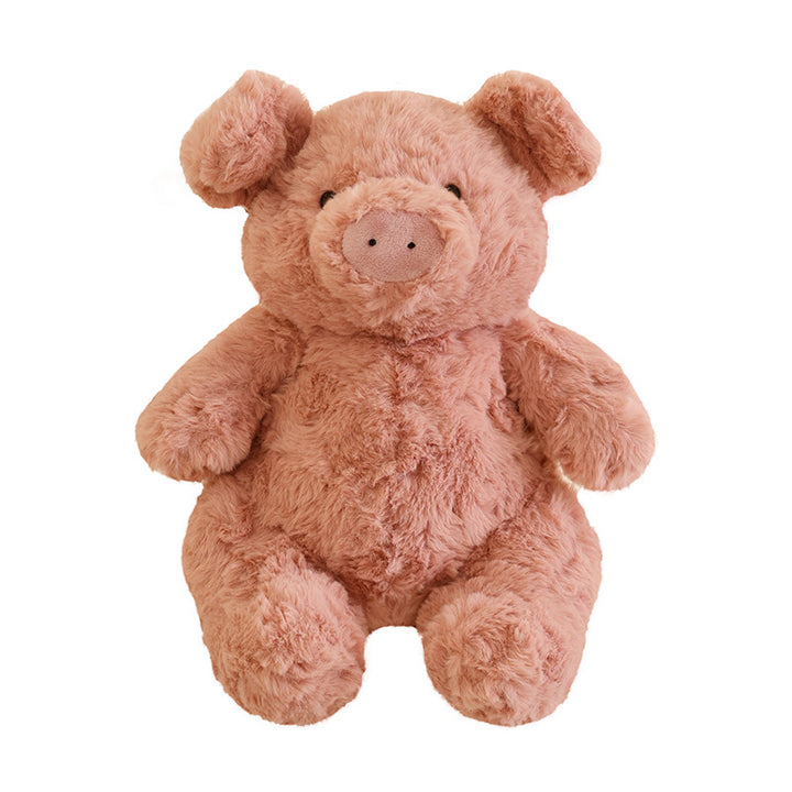 Sitzender Schwein Plüsch Kuscheltier mit ultra-weichem Kunstpelz und kuscheligem Körper Karnz