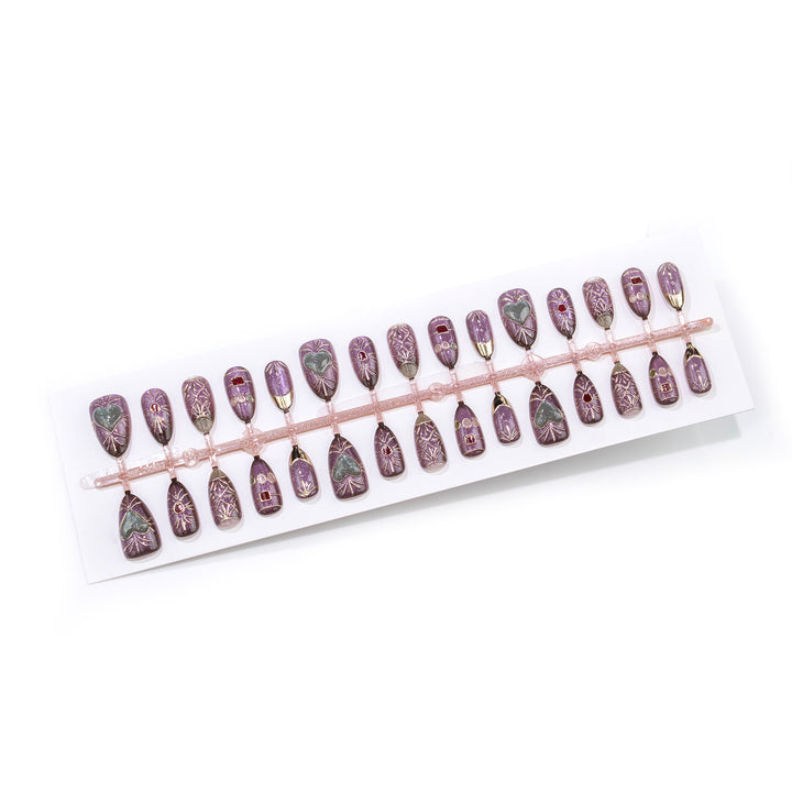 Dekoratives Handwerkliches Press-On Nagelset