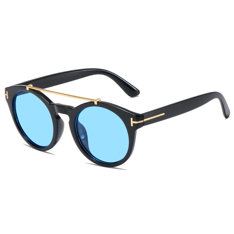 Damen modische Sonnenbrille mit eleganten runden Gläsern Karnz