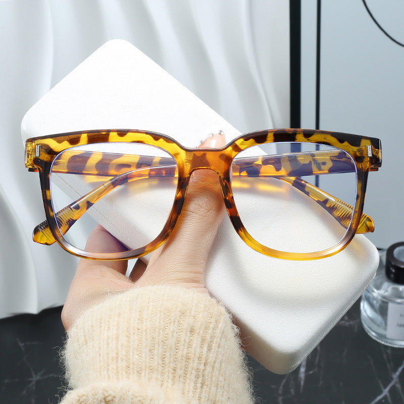 Damen modische rechteckige Brille mit blauen Gläsern Karnz