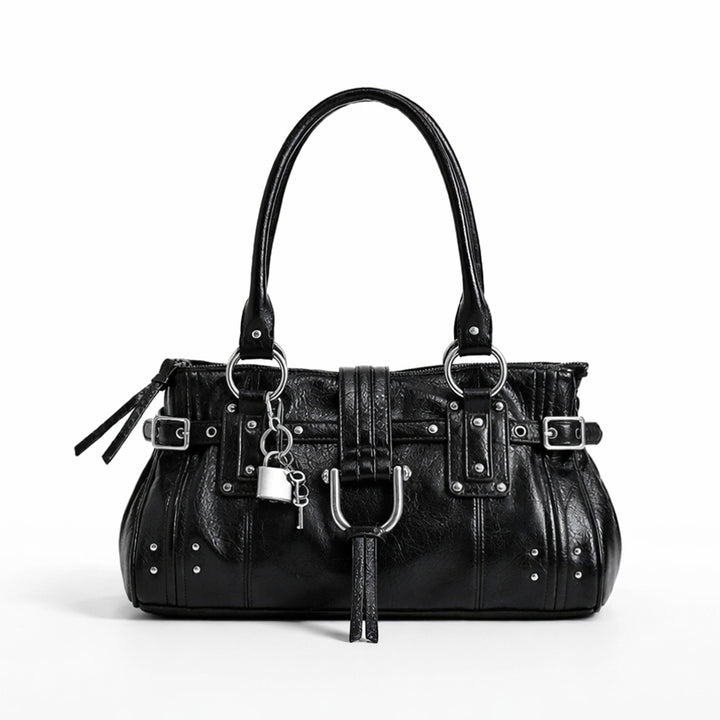 Elegante strukturierte Lederhandtasche