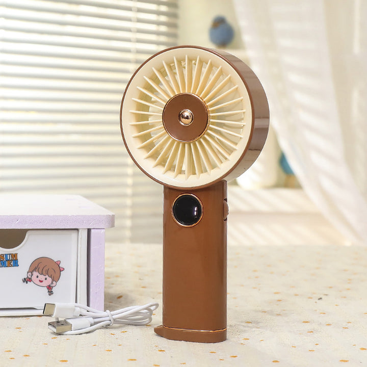 Damen Tragbarer Handventilator mit Digitalanzeige und USB-Ladefunktion Karnz
