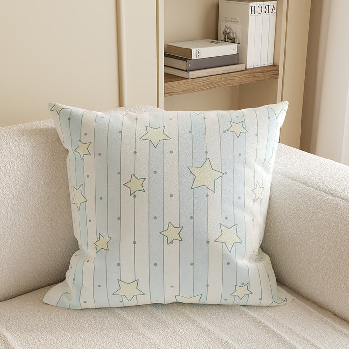 Square Plush Decorative Cushion Pillow with Illustrated House 'Room' Motif