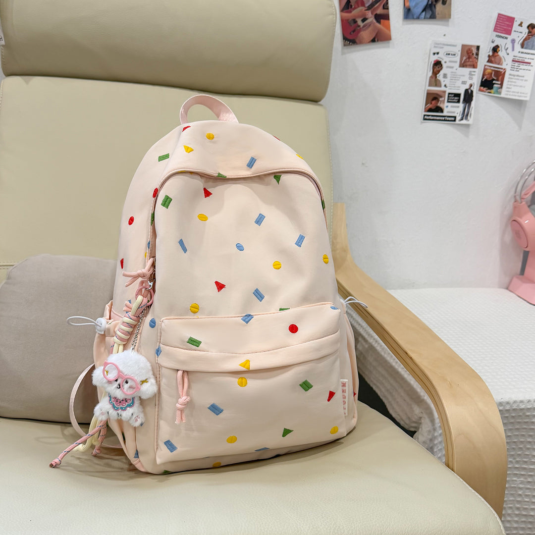 Stylische Mehrfarbige-Pünktchen-Rucksack Karnz