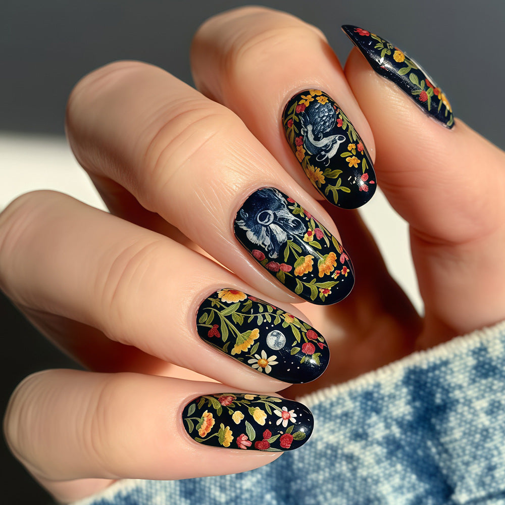 Saisonales thematisiertes Press-On-Nagelkunst-Set Karnz
