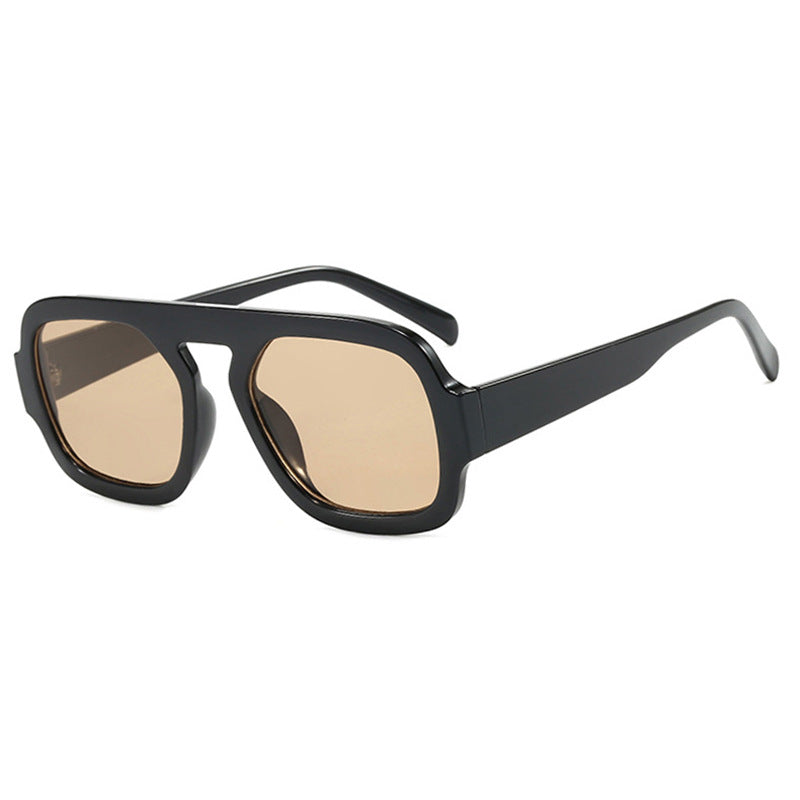Damen stylische quadratische Sonnenbrille mit breitem Rahmen und UV-Schutz Karnz