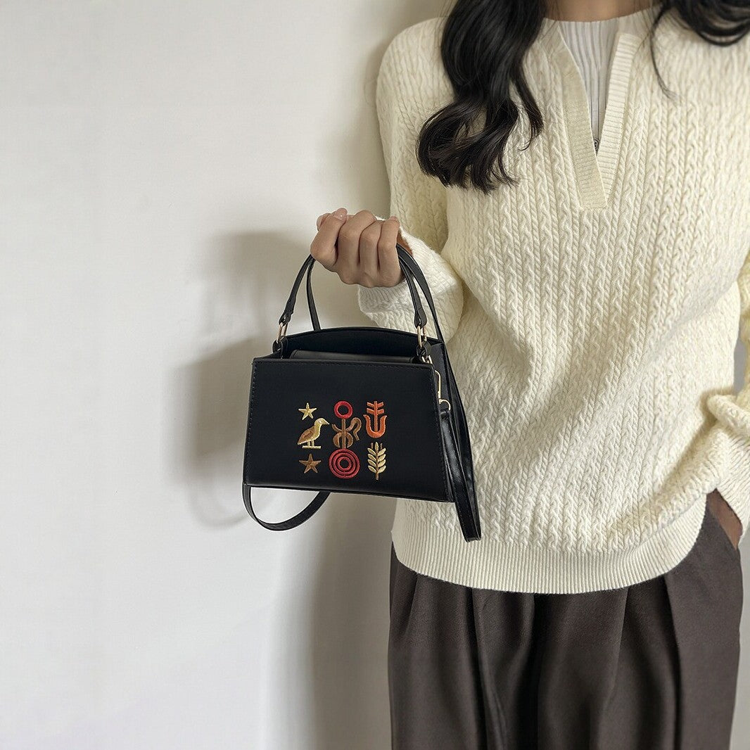 Bestickte Retro-Handtasche
