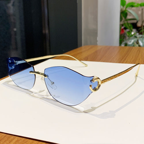 Damen modische Sonnenbrille mit innovativem Schecken-Design Karnz