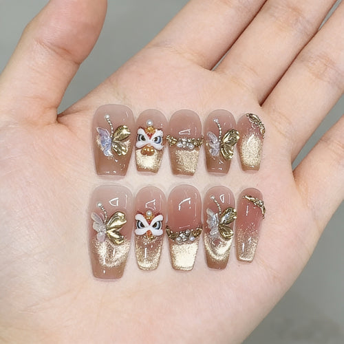 Künstlerisches dekoratives Press-on-Nagelset Karnz