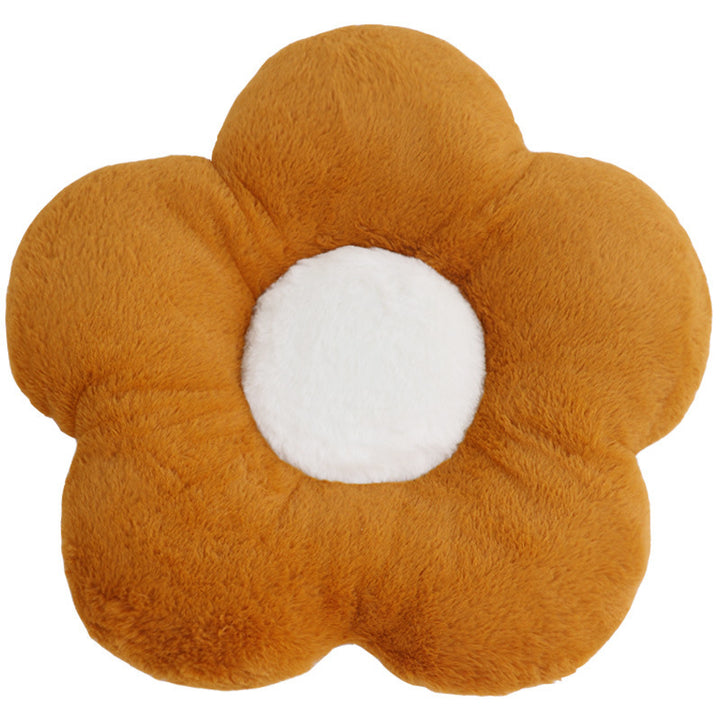Blütenförmiges Plüsch-Sitz- und Dekokissen aus weichem Teddyfleece Karnz