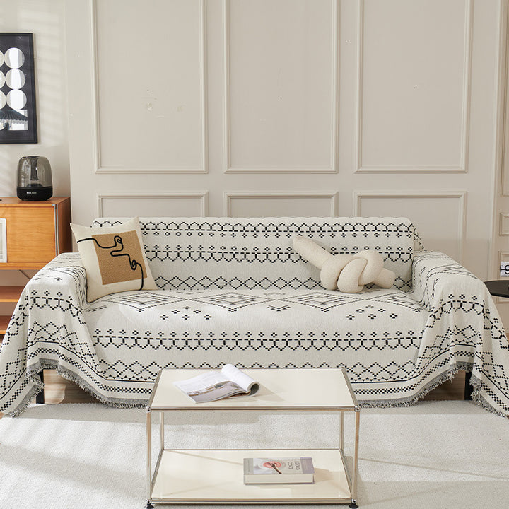 Texturiertes geometrisches Muster Sofa-Wurfdecke