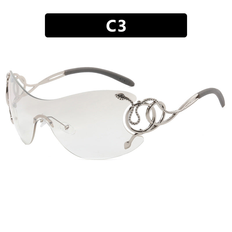 Damen futuristische Sonnenbrille mit verspieltem Design Karnz