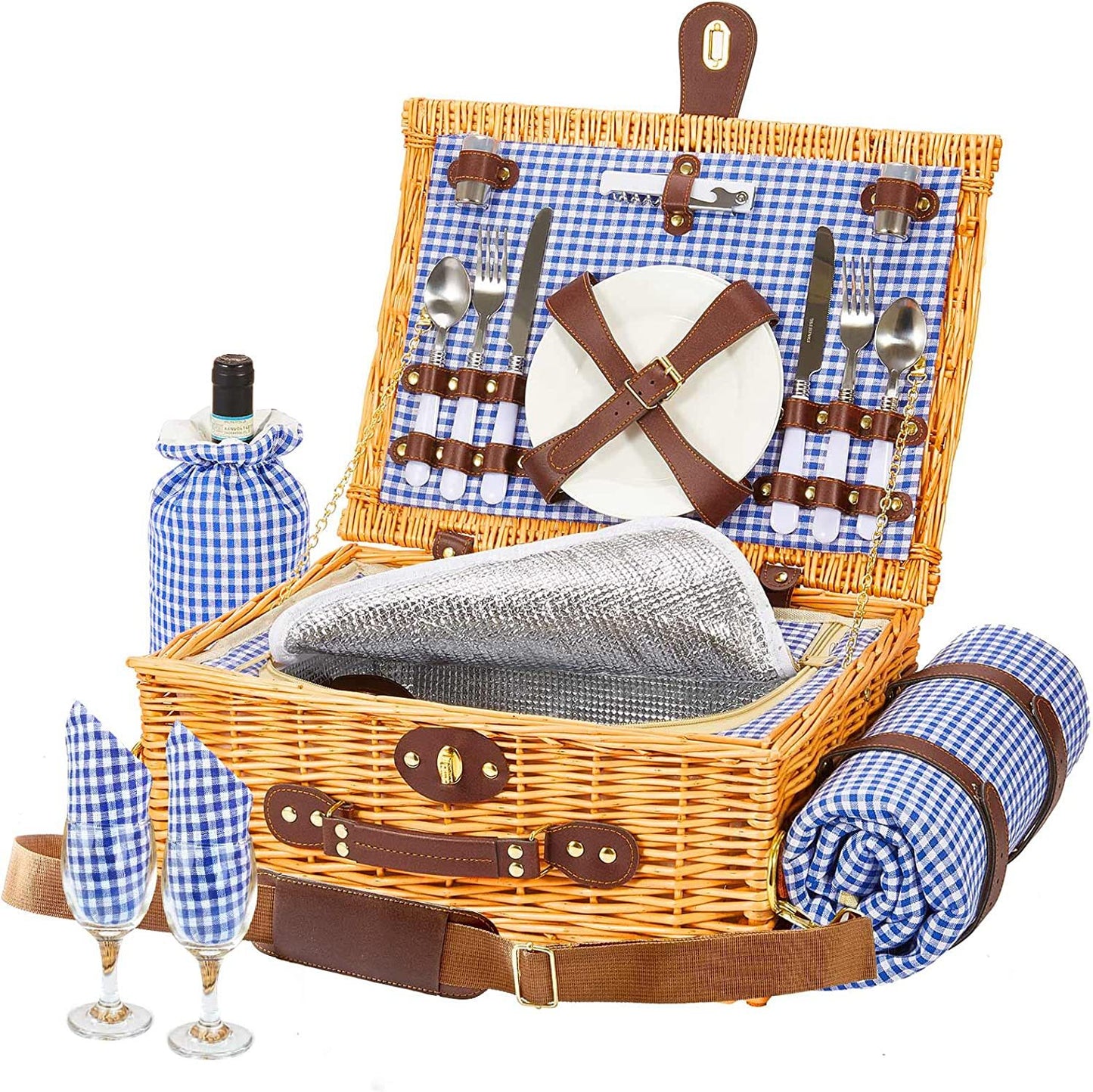 Damen hochwertiger Picknickkorb mit klassischem Design Karnz