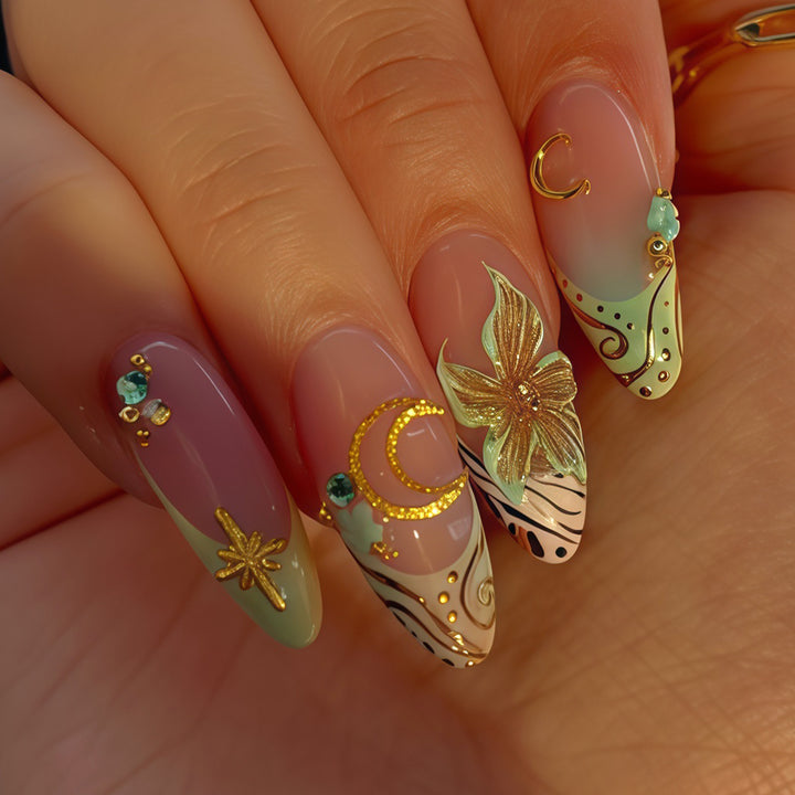 Künstlerisches Stiletto-Nageldesign Karnz