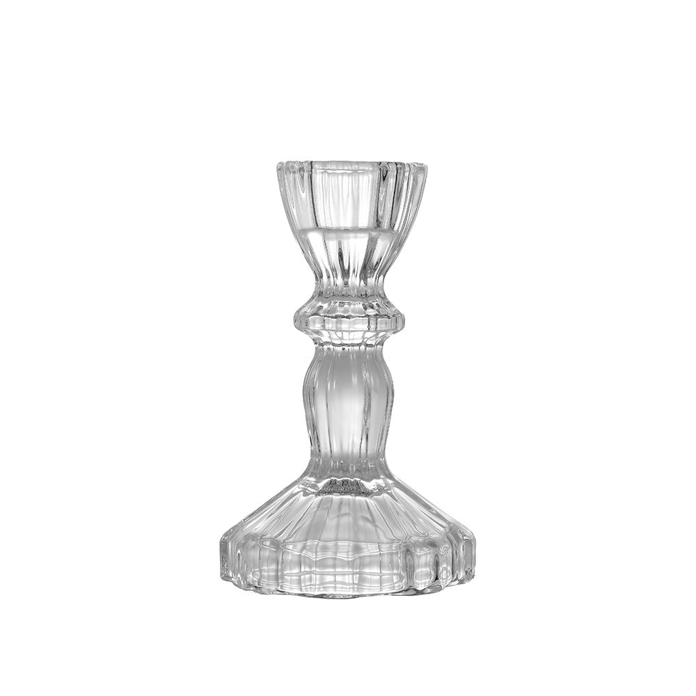 Kristallschnitt-Glas-Teelichthalter mit geripptem Fuß Karnz