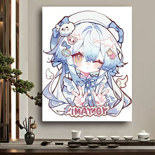 Verspielt Anime-Charakter Leinwand Kunst Karnz