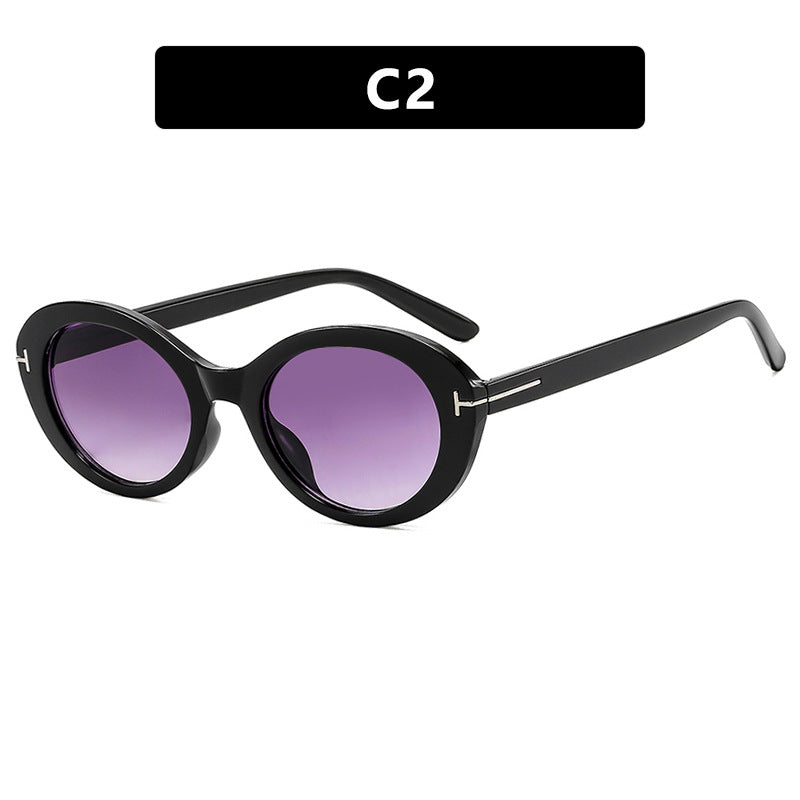 Damen modische Sonnenbrille mit innovativem ovalen Rahmen und UV-Schutz Karnz