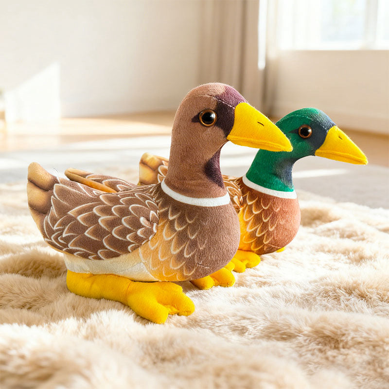 Mallard-Ente Plüschbegleiter mit besticktem Federdesign & gewichtetem Boden Karnz