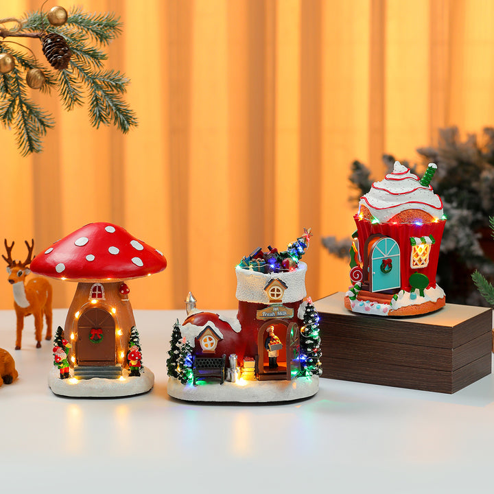 LED Beheizte Weihnachts Lebkuchenhaus Dekoration Karnz