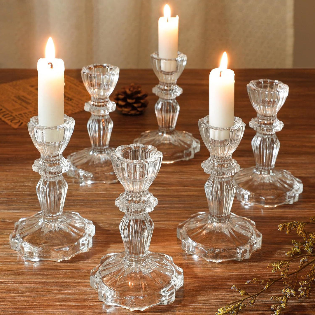 Kristallschnitt-Glas-Teelichthalter mit geripptem Fuß Karnz